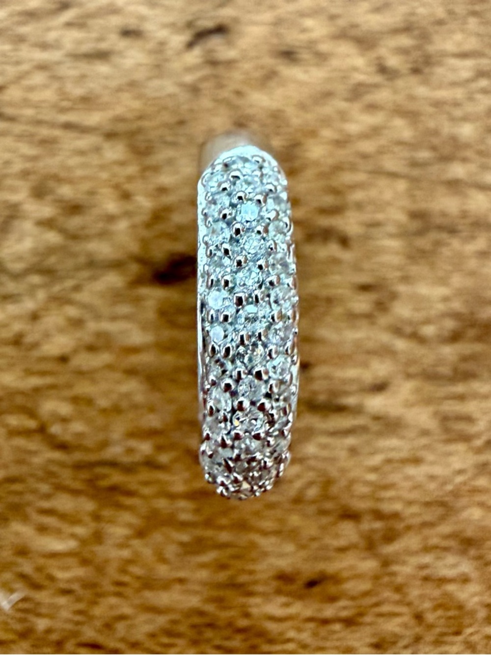 SINGLE 14K Pavé Diamond Hoop Earring